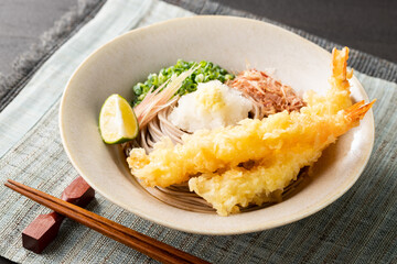 海老天ぶっかけ蕎麦