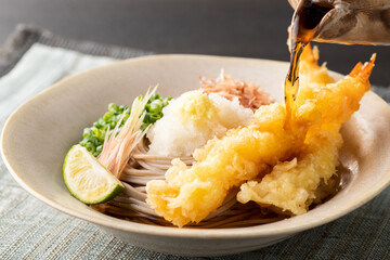 海老天ぶっかけ蕎麦