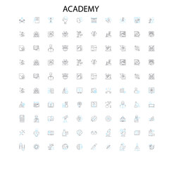 academy icons, signs, outline symbols, concept linear illustration line collection