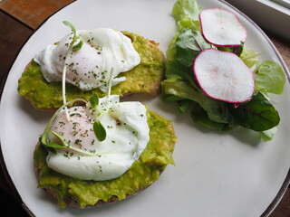 avocado toast with poached egg