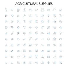 agricultural supplies icons, signs, outline symbols, concept linear illustration line collection