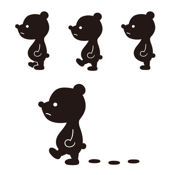 Cute bear kids illustration set - Vector