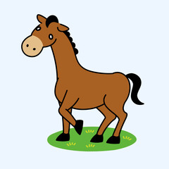 Cute Horse Illustration - Vector