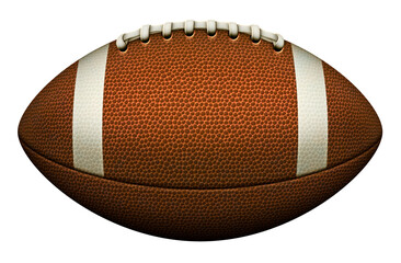 A Striped American Football with Laces On Top Edge © jimlarkin