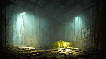 Fototapeta na wymiar Artistic concept painting of a gold mine and small gold nuggets, background illustration.
