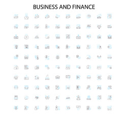 business and finance5 icons, signs, outline symbols, concept linear illustration line collection