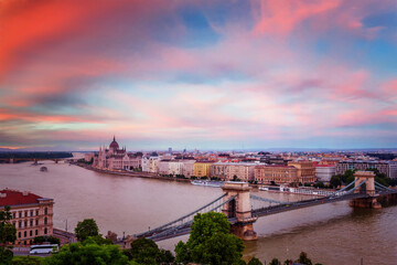 Naklejka premium Budapest sunset