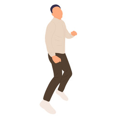 man dancing in flat style, isolated vector