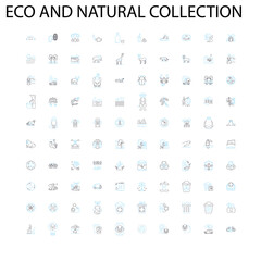 eco and natural collection icons, signs, outline symbols, concept linear illustration line collection