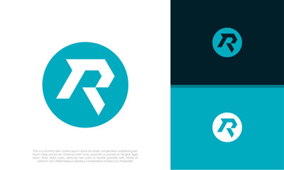 Initials R logo design. Initial Letter Logo. Innovative high tech logo template.