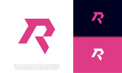 Initials R logo design. Initial Letter Logo. Innovative high tech logo template.