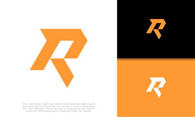 Initials R logo design. Initial Letter Logo. Innovative high tech logo template.