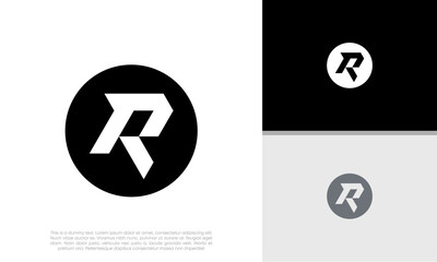 Initials R logo design. Initial Letter Logo. Innovative high tech logo template.