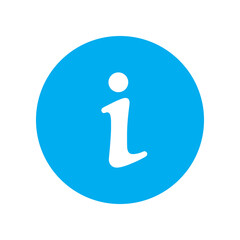 Blue information icon in circle - obrazy, fototapety, plakaty