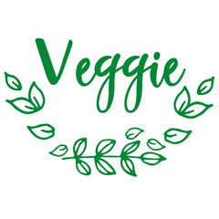 Veggie symbol for vegetarian food.