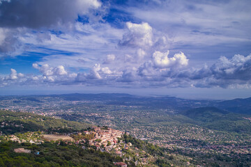 Small town of Cabris seen from the sky
