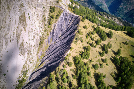 Geological curiosity close to Auron in France from the sky