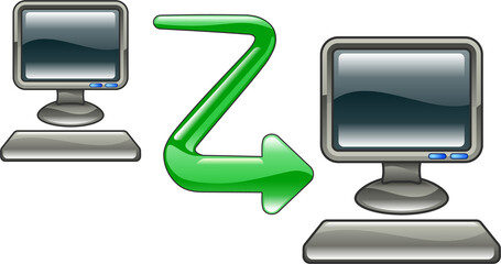 computer to computer Illustration