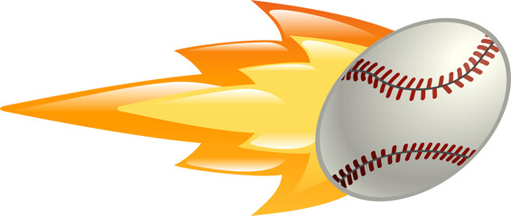 flaming baseball ball