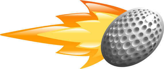 flaming golf ball