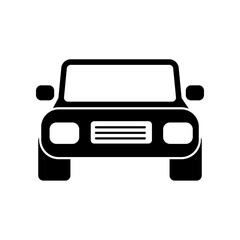 front side of car, vehicle icon vector