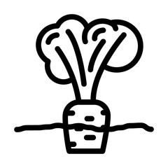 ground carrot line icon vector. ground carrot sign. isolated contour symbol black illustration