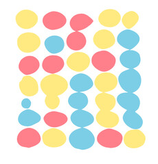 Lots of colorful circles on a white background, simple minimalistic vector illustration.
