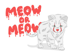 scary cat clown vector illustration