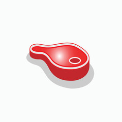 Meat Icon. Flesh Symbol - Vector.  