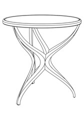 Vector illustration of coffee shop table isolated on white background.