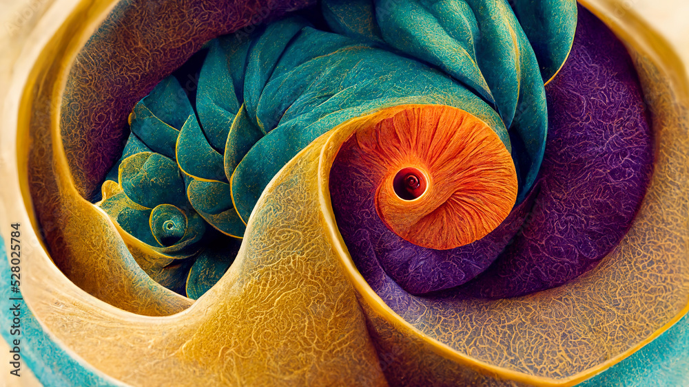Wall mural abstract festive background with burning fantastic swirl. fantasy mandelbrot fractal patterns. festi