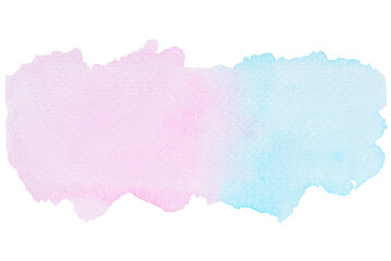 Abstract watercolor background hand-drawn on paper. Volumetric smoke elements. For design, web, card, text, decoration, surfaces. Pink and Blue watercolor.