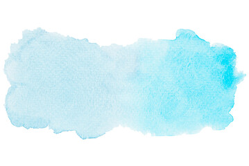 Abstract watercolor background hand-drawn on paper. Volumetric smoke elements. For design, web, card, text, decoration, surfaces. Blue shade watercolor.