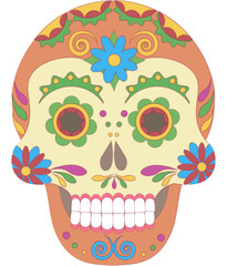 Mexican Festival El Día de Muertos Skull with ornament