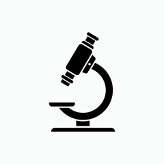 Microscope Icon. Research or Laboratory Sign, Technology Element Symbol - Vector