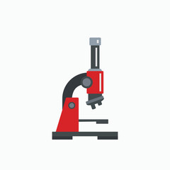 Microscope Icon. Research or Laboratory Sign, Technology Element Symbol - Vector