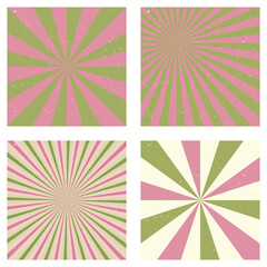 Amazing vintage backgrounds. Abstract sunburst covers with radial rays. Attractive vector illustration.