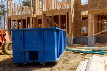 In order to gather recycle garbage, a metal container trash dumpster is used