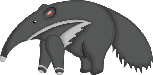 a vector of a cute tapir