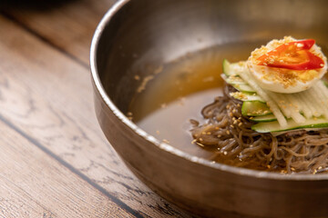 korean food Mulnaengmyeon Cold noodles with soup