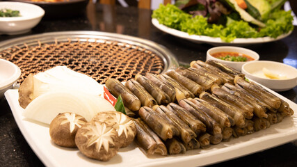 korean food Fresh delicious clam Grilled