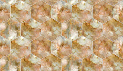 Marble Hexagon Seamless Texture - 528031756