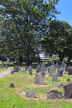 Summer day at the Burying Point Cementery. Salem, Massachusetts