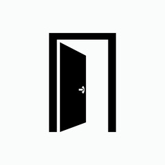 Opened Door Icon. Access Symbol  - Vector.   