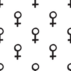 Gender symbol seamless pattern. Female sign. Female, feminism symbols.