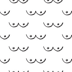 Abstract boobs. Vector illustration of seamless pattern.