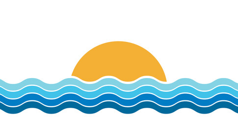 mare, sole, orizzonte, onde