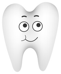 
Sticker funny tooth with kawaii emotions. Flat illustration of a tooth with emotions isolated without background.