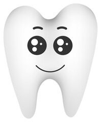
Sticker funny tooth with kawaii emotions. Flat illustration of a tooth with emotions isolated without background.