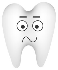 
Sticker funny tooth with kawaii emotions. Flat illustration of a tooth with emotions isolated without background.